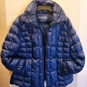 Kenneth Cole Reaction Women's Navy Puffer Coat Size XL